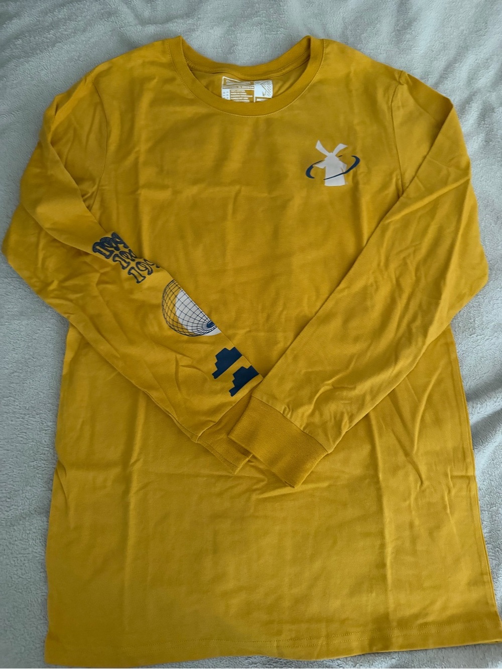 Dutch Bros Mustard Yellow Tee with Interior Logo Label